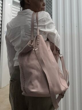 Tabitha Webb  Pink Leather convertible Tote Bag